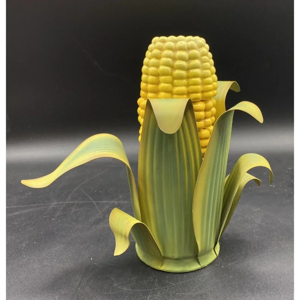 Yellow Corn On The Cob 6 Napkin Rings Candle Holder Napkin Holder Set Vintage